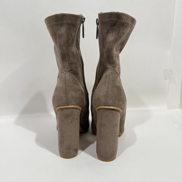 Cape Robbin Taupe Color Ankle Boots for Women Chunky Block Heels Booties Size 7 - Picture 7 of 16